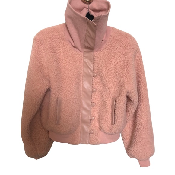 FOREVER 21 PINK / BLUSH SHERPA JACKET - Picture 2 of 4